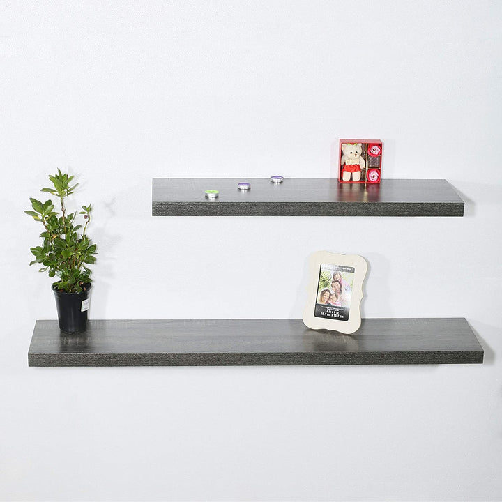 Set 2 Modern Contemporary Black Oak Floating Shelf 47 29 251