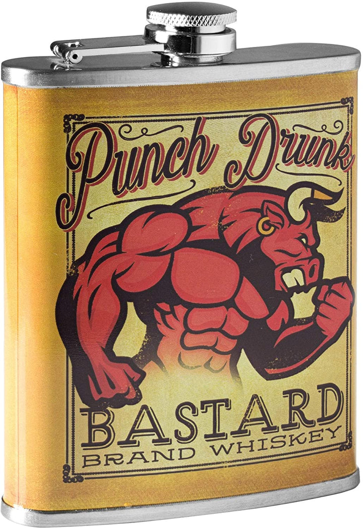 Punch Whiskey Stainless Steel 8 Oz Flask