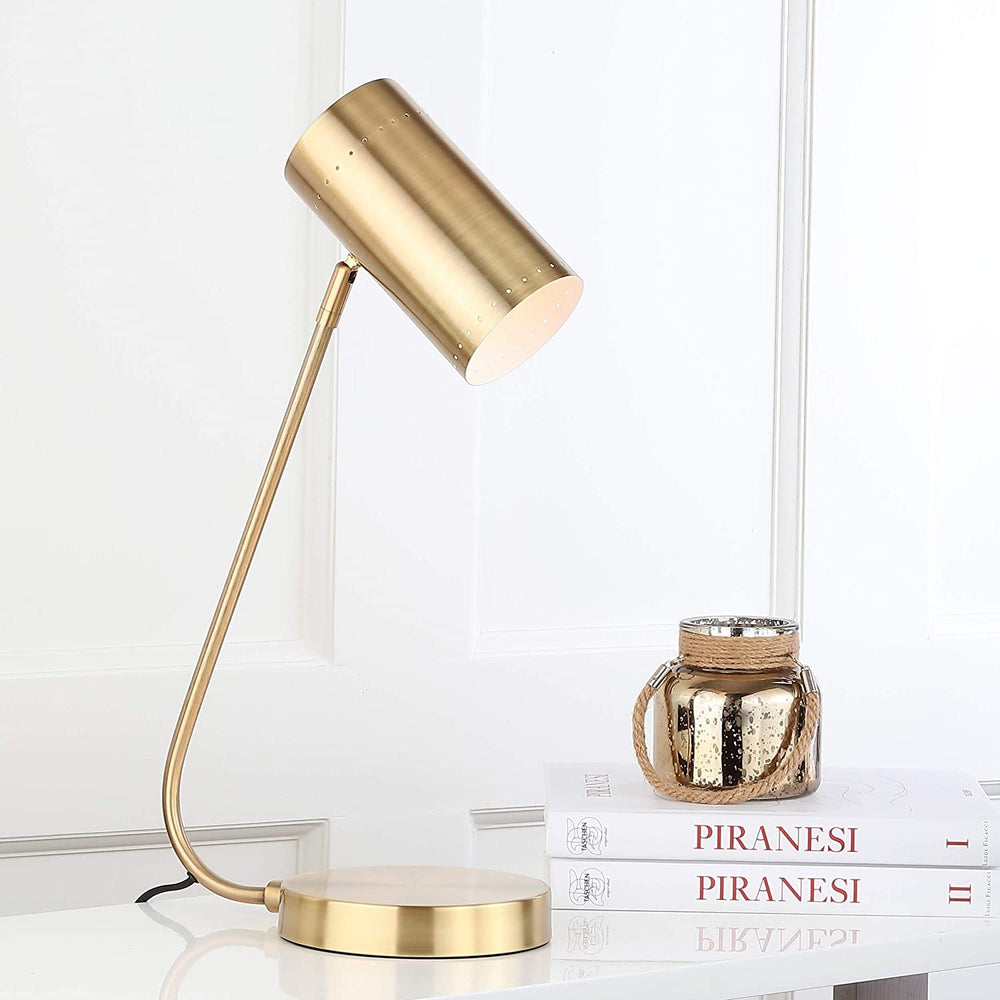 Lighting 23 inch Contemporary Crane Task Led Table Lamp Mid Century Modern Scandinavian Gold Bulbs Included