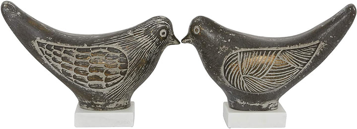 Bird Displays Colored Finish W White Stone Bases Set 2 5 X