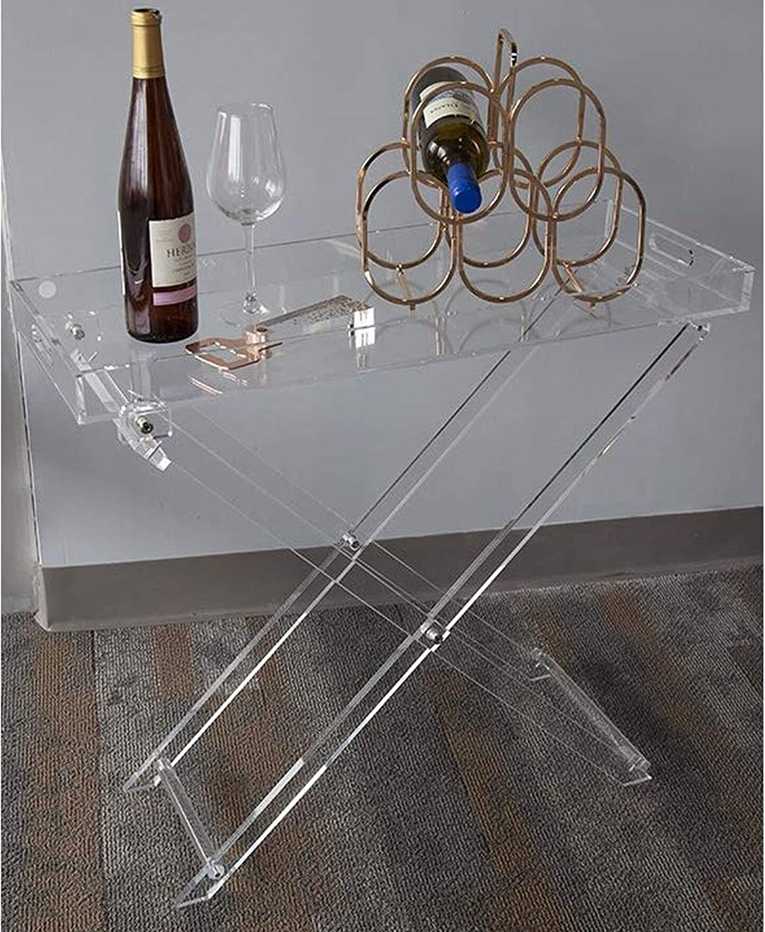 Acrylic Folding Tray Table Clear Modern Contemporary