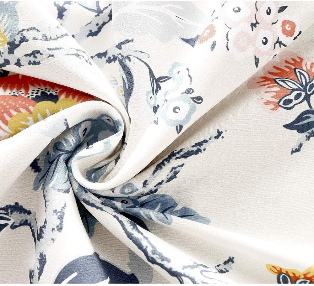 Botanical Pattern Printed Window Valance Pair 52'' Width X 18'' Length Color Floral Farmhouse 100% Polyester Energy Efficient