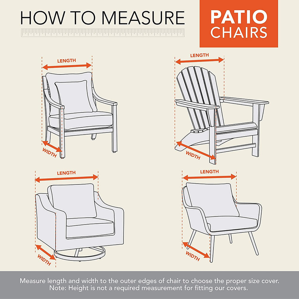 Basics Outdoor Patio Chair Cover 27" w X 34" d 31" h Beige Polyester Blend Water Resistant - Diamond Home USA