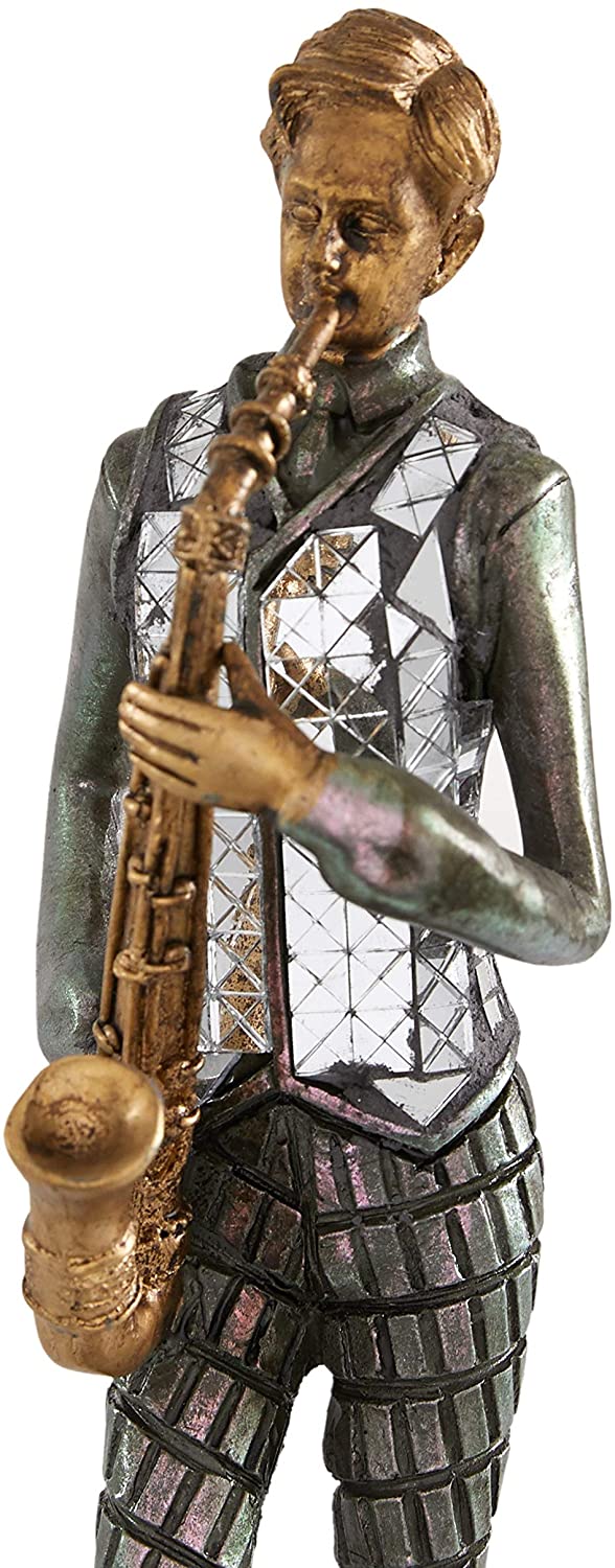 Colored Resin Jazz Musician Sculptures Set 2 6 X 3 12 Color - Diamond Home USA