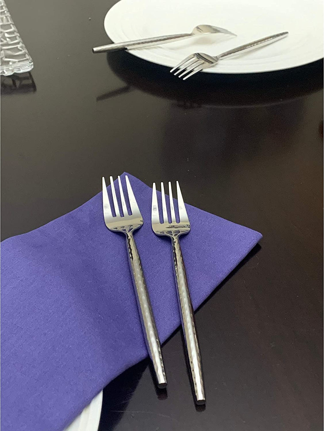 Stainless Steel Dinner Forks Set 6 Pieces Silver Formal - Diamond Home USA