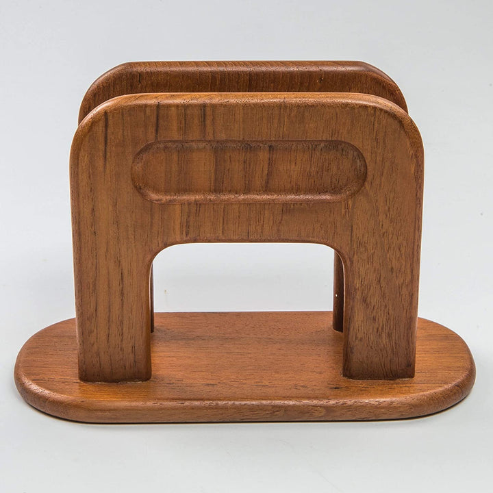 Traditional Teak Napkin Holder 8 1/4" W X 5 1/2" H 3 7/8" D Brown Wood - Diamond Home USA