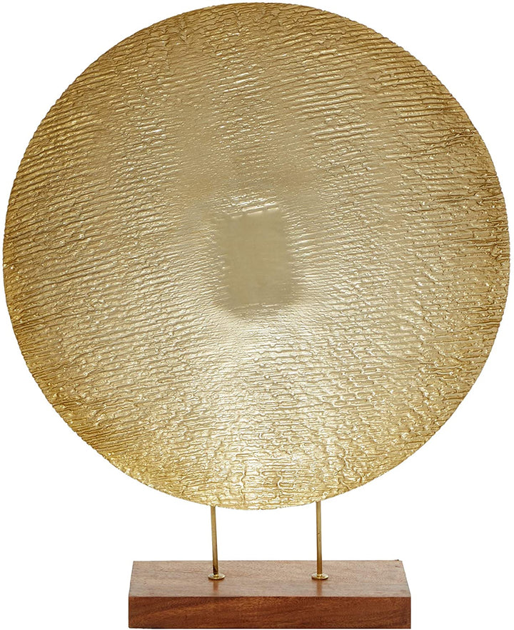 Metal Gold Platter Display 22" X 27" 22 X 6 27round Iron - Diamond Home USA
