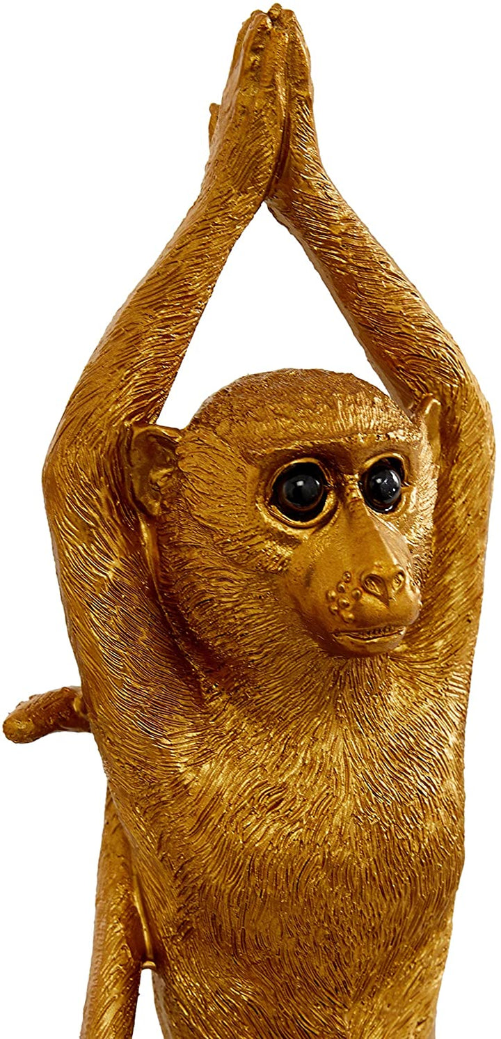 Metallic Gold Monkey Sculptures Set 3 4 X 11 Resin - Diamond Home USA