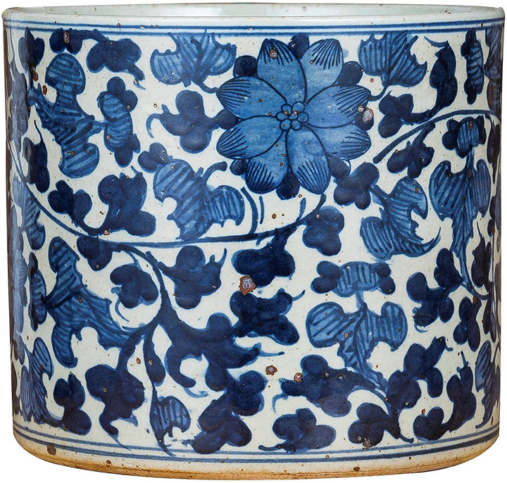 Orchid Pot Twisted Peony Motif Large Blue