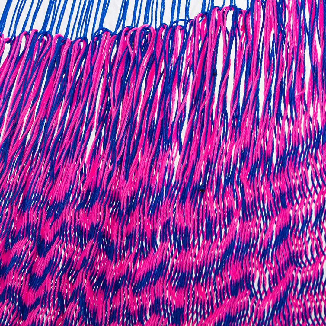 Hammock 'Berry Blossom' Double (Mexico) Pink Bohemian Eclectic Nylon Handmade - Diamond Home USA