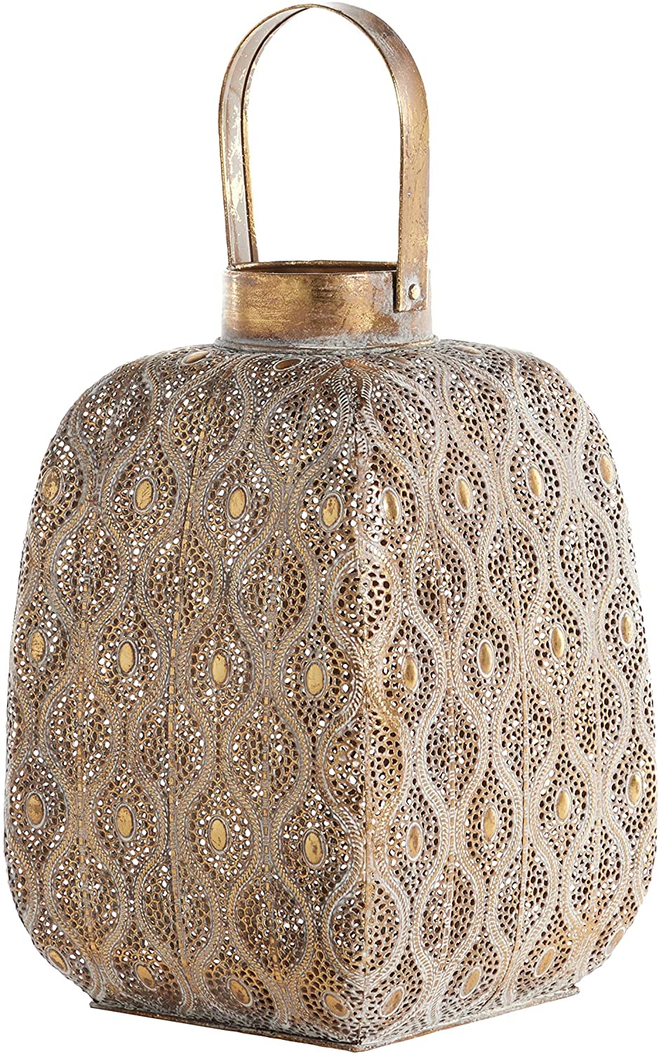 Gold Mosaic Patterned Indoor Outdoor Lantern 11 X 21