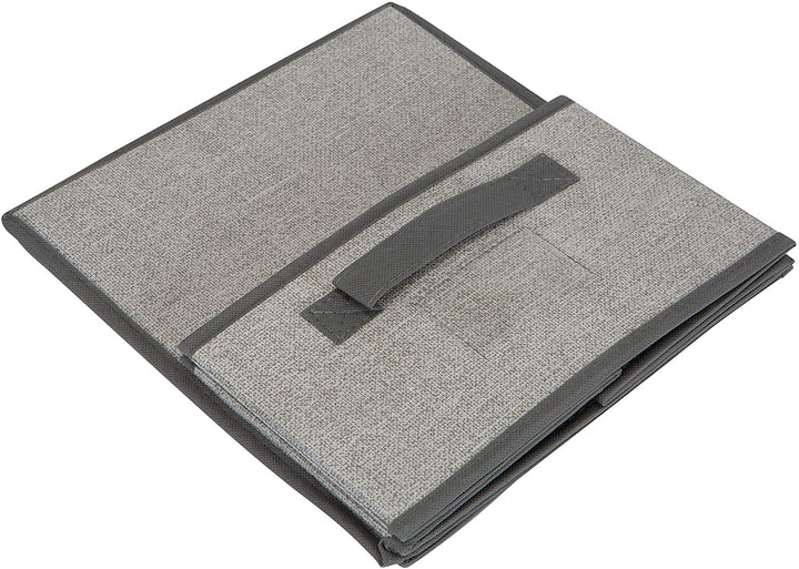 Medium Storage Box Grey 11"x 12"x 6 Fabric Textured - Diamond Home USA
