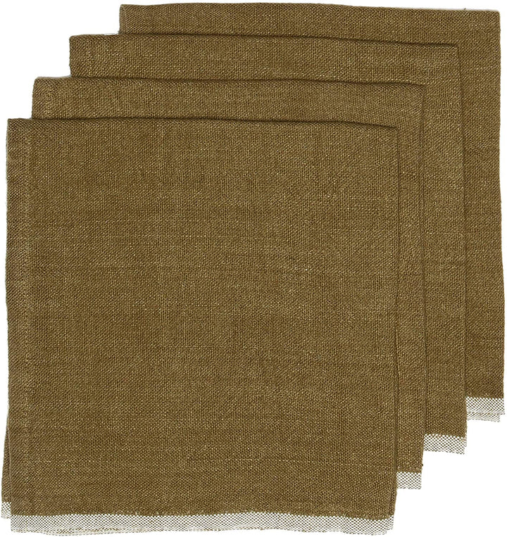 Chunky Linen Forest Green Napkins 20x20 Set 4 Classic