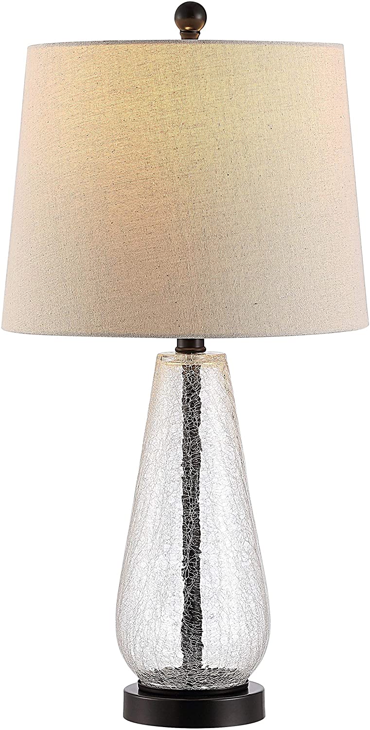 Lighting 25 5 inch Glass Table Lamp 13" X 25 5" Clear Modern Contemporary Traditional Black Bulbs Included - Diamond Home USA