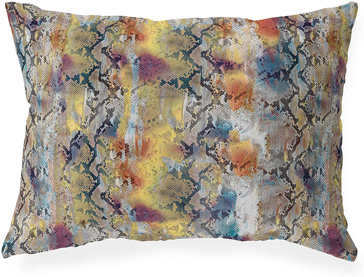 Rainboa Indoor|Outdoor Lumbar Pillow 20x14 Yellow Animal