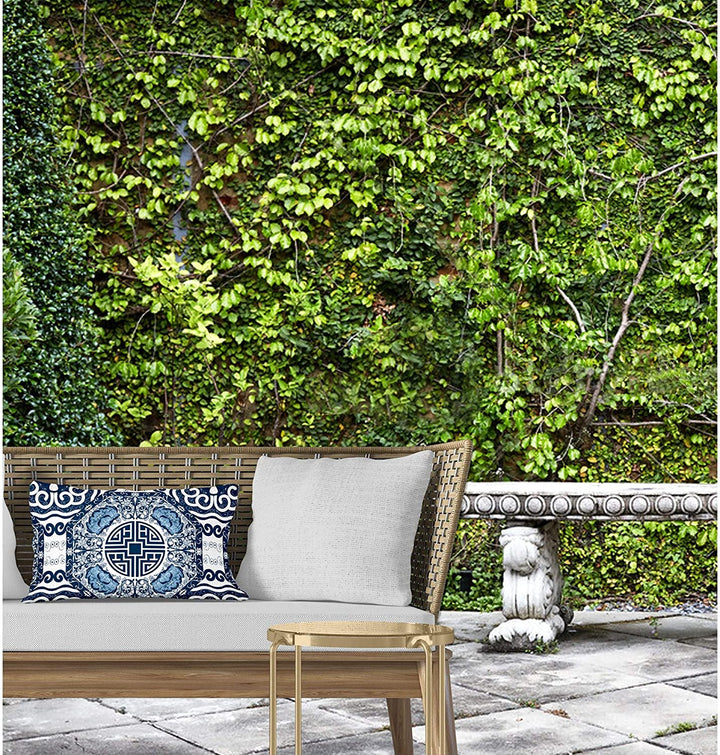 MISC Blue Indoor|Outdoor Lumbar Pillow by Designs 20x14 Blue Geometric Traditional Polyester Removable Cover