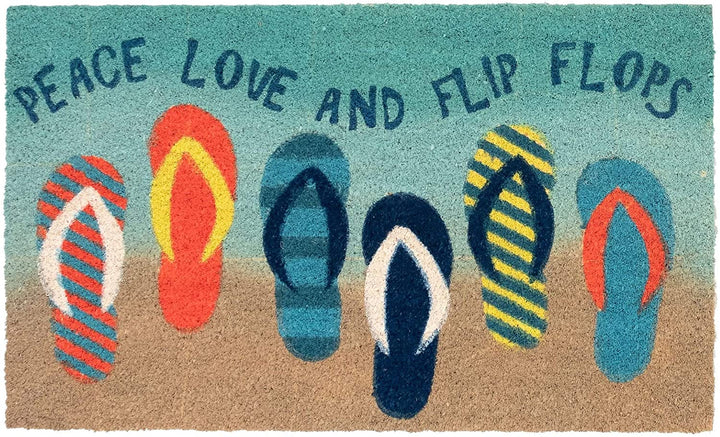 Flip Flops Outdoor Mat Blue 18"x30" Novelty Rectangle L