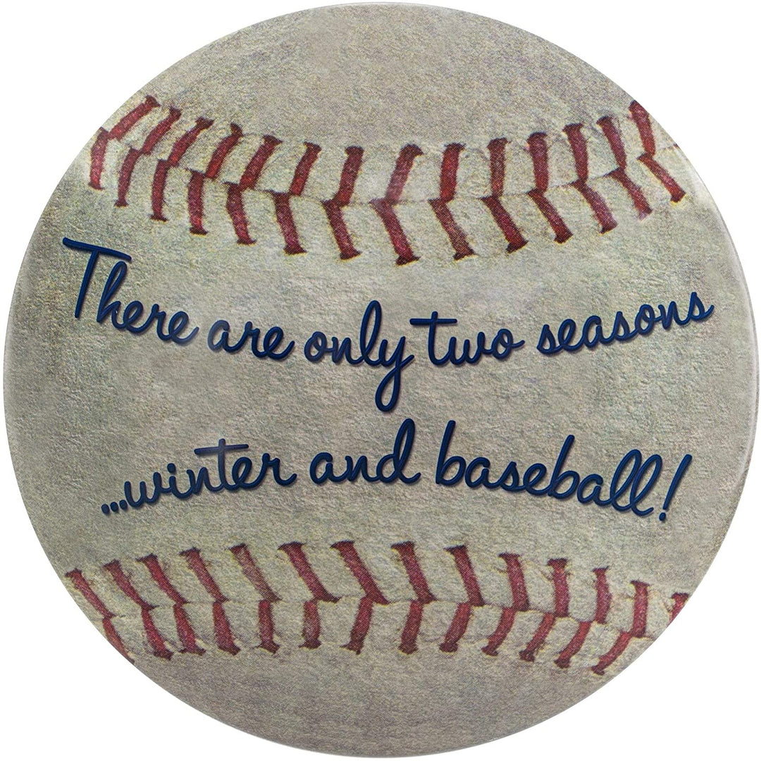 There are Only Two Seasons Dome Shaped Metal Baseball Sign Wall Decor Bar Garage Man Cave (15") N/ White Modern Contemporary - Diamond Home USA