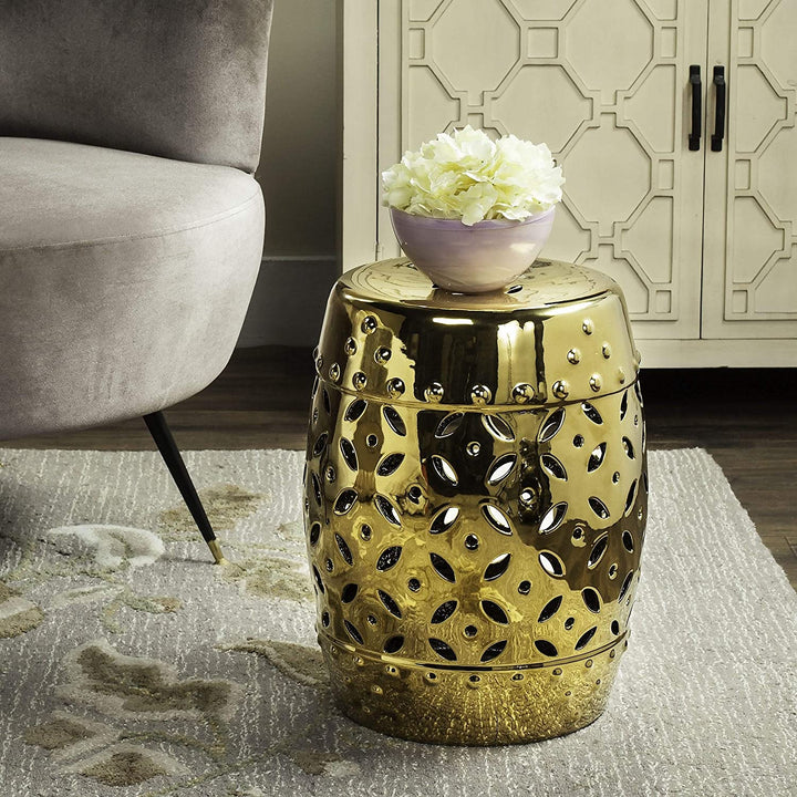 Paradise Gold Ceramic Decorative Garden Stool Modern