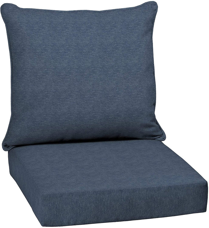 Denim Texture Outdoor Deep Seat Set Blue Solid