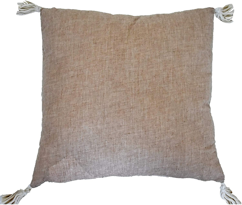 Chenille Damask Rectangle Accent Pillow Beige Geometric Bohemian Eclectic Cotton One Removable Cover - Diamond Home USA