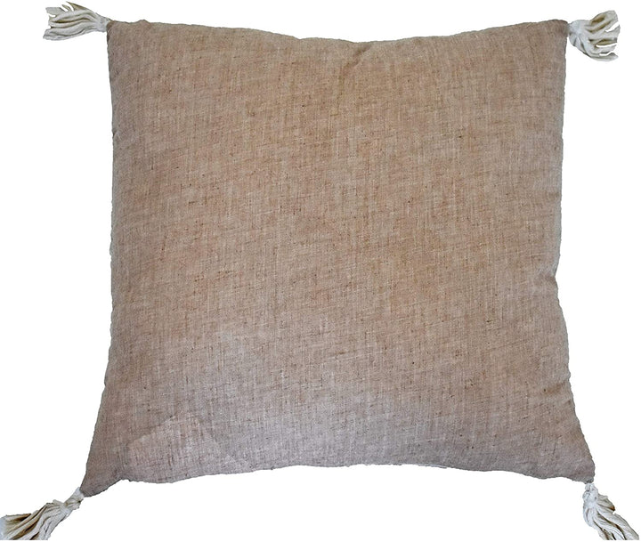 Chenille Damask Rectangle Accent Pillow Beige Geometric Bohemian Eclectic Cotton One Removable Cover - Diamond Home USA
