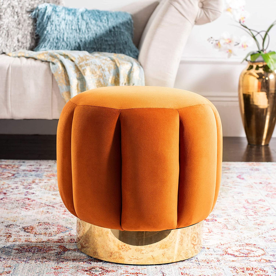 hannel Tufted/Gold Burgundy Bohemian Eclectic Glam Modern