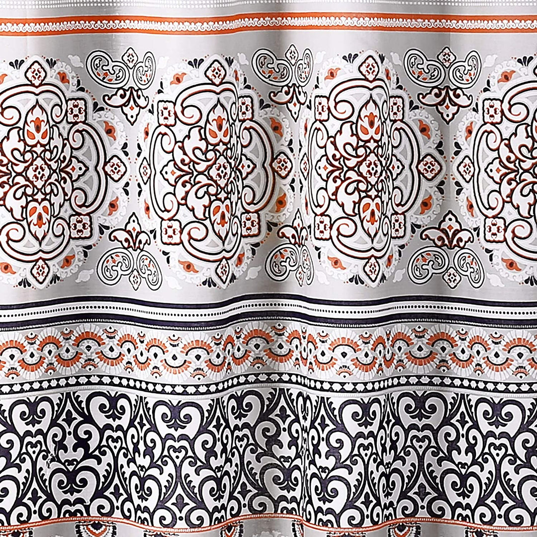 Striped Shower Curtain Blue Bohemian Eclectic Polyester