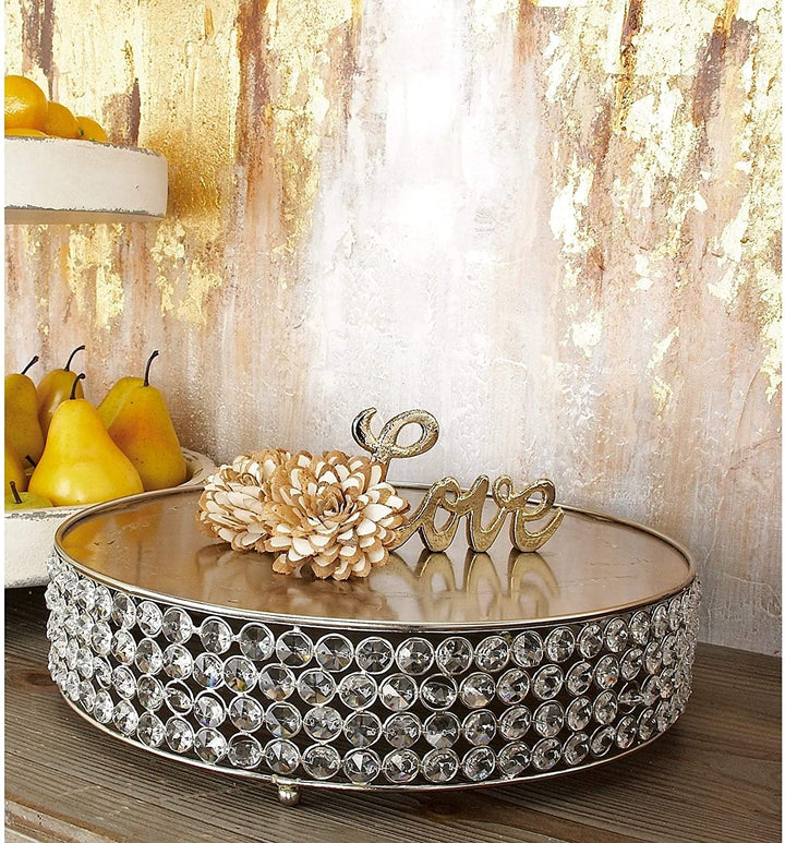 Metal Bead Cake Stnd Set 3 14 Inches 18 22 D Silver