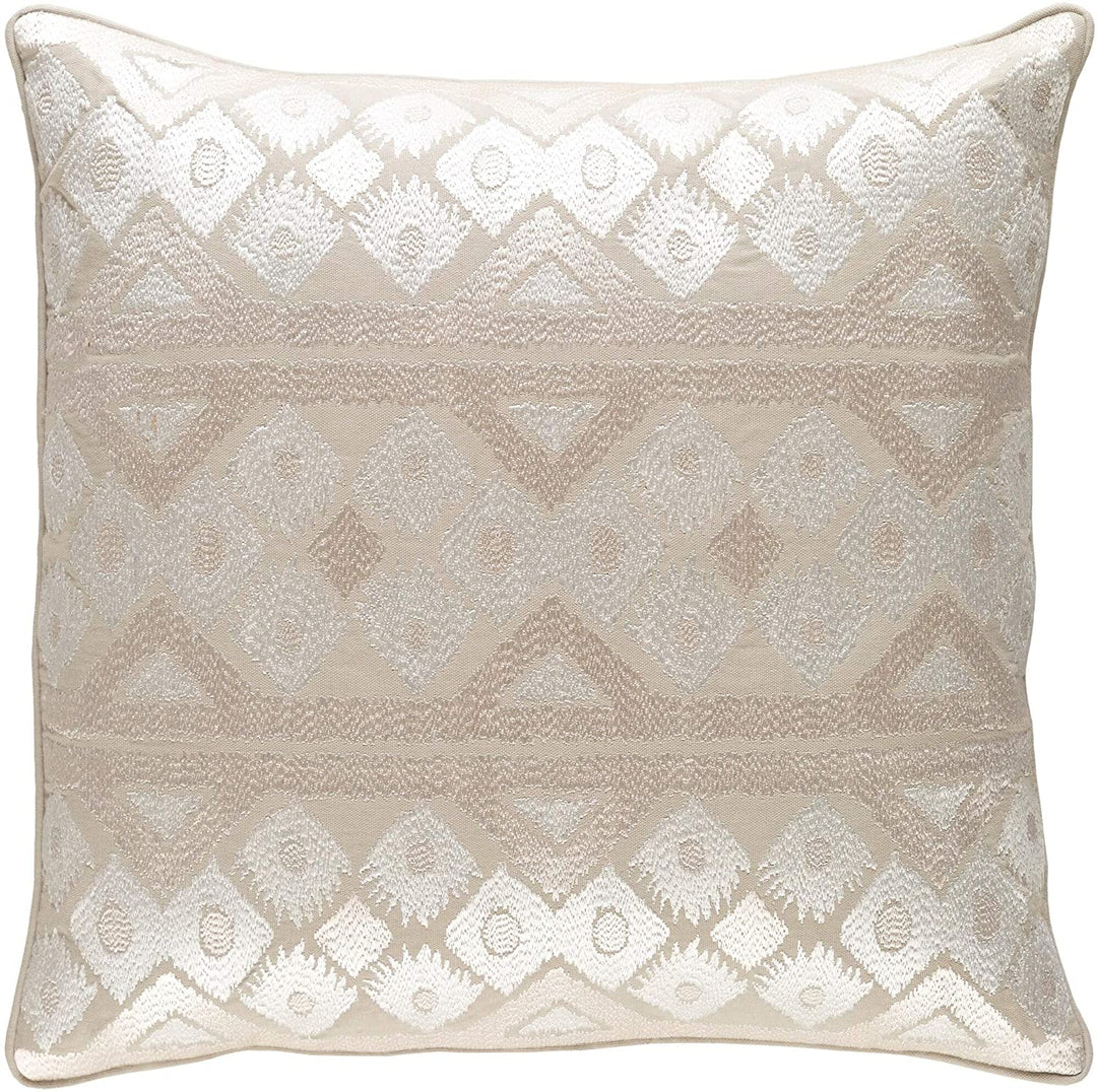 Decorative Khaki 18 inch Throw Pillow Cover Beige Motif