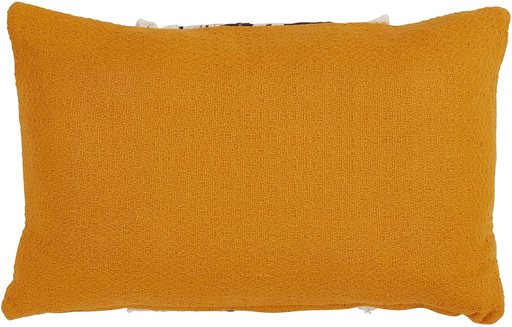 Yellow Down Filled Wavy Stitched Throw Pillow Abstract Traditional Cotton One - Diamond Home USA