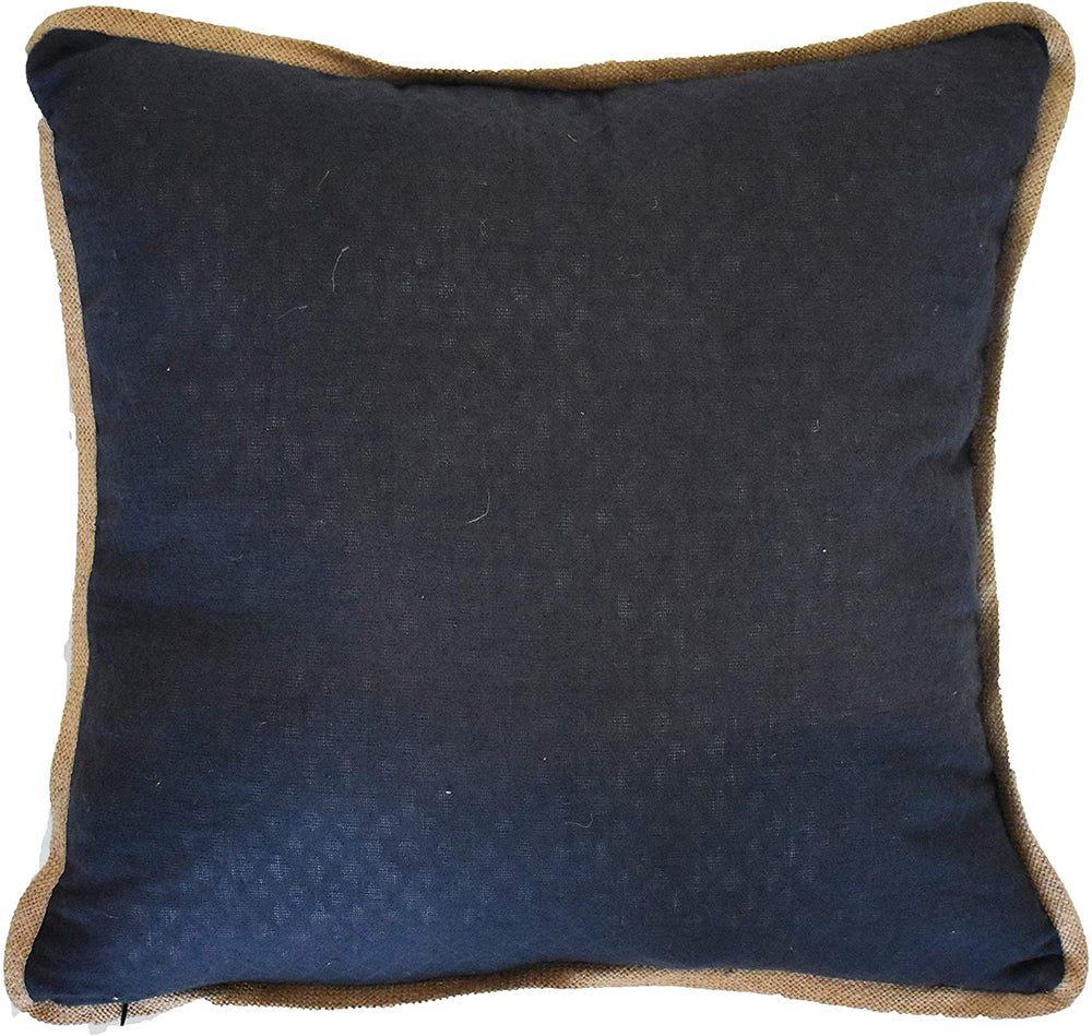 MISC Sea Themed Rectangular Throw Pillow Navy Solid Color Nautical Coastal Cotton Single Removable Cover
