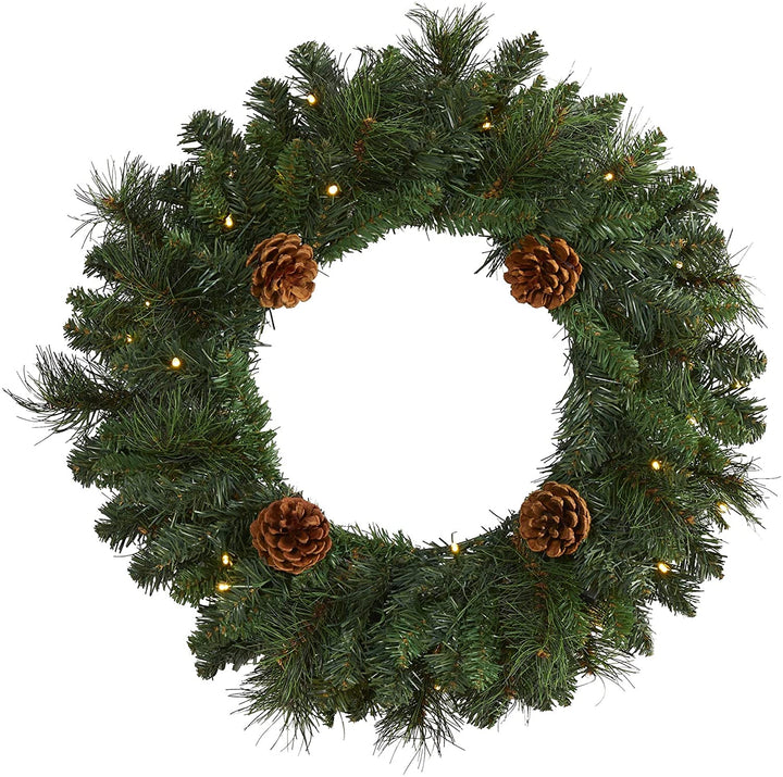 20" Pine Christmas Wreath 35 Led Lights