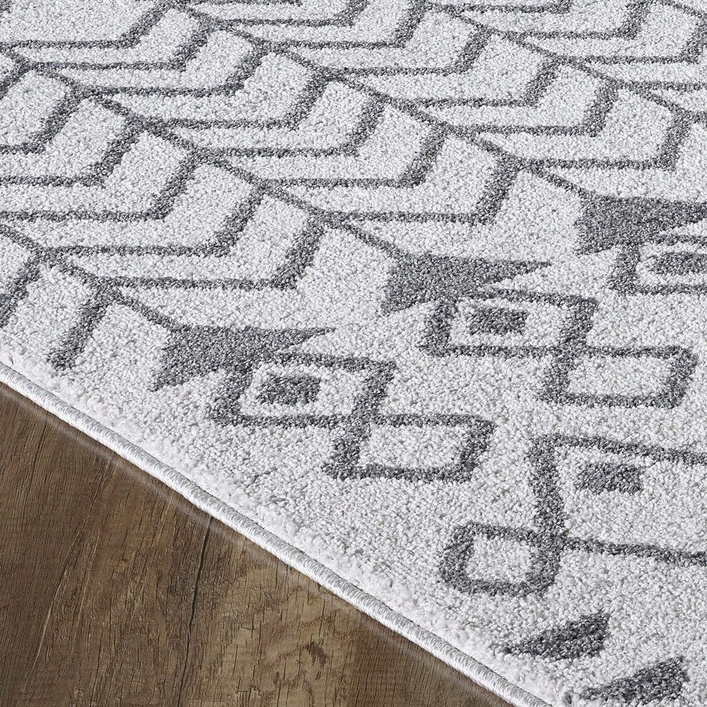 Gray/Dark Gray 5x7 Southwestern Rug 5'x7' Rectangular Grey Oriental Modern Contemporary Rectangle Polypropylene Latex Free Stain Resistant - Diamond Home USA