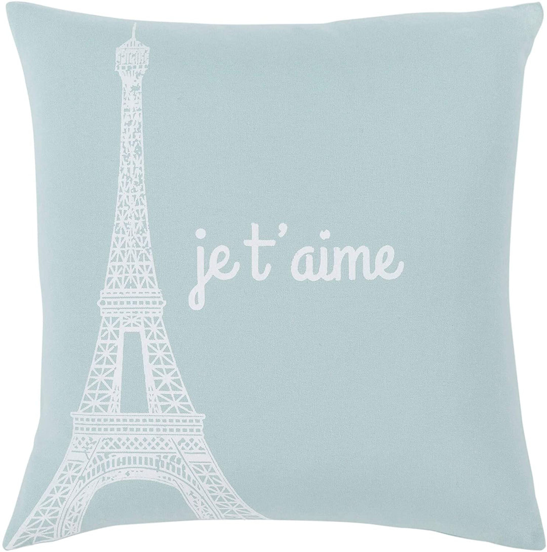 Je T'Aime Throw Pillow Cover (18" X 18") Blue Quotes Sayings