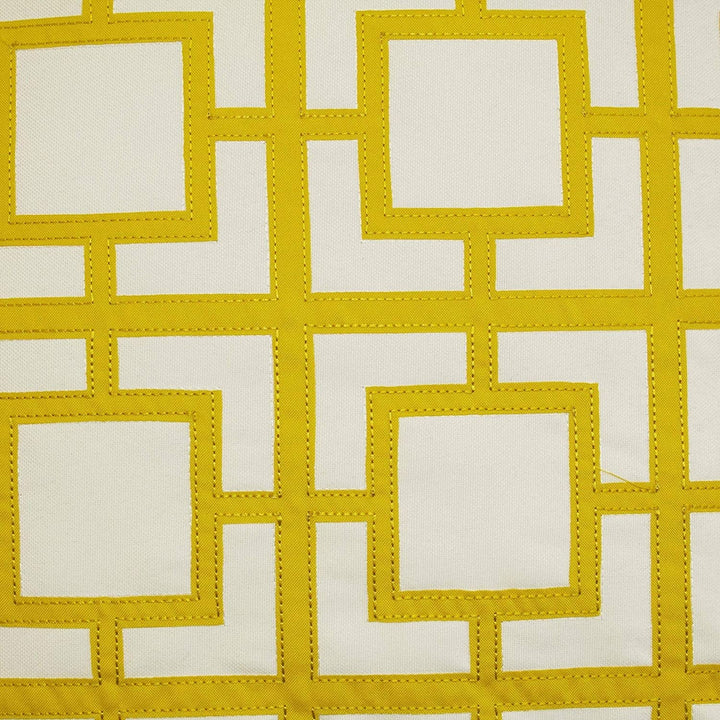 Modern Links Applique Indoor Outdoor Decorative Pillow Yellow Geometric Contemporary Polyester - Diamond Home USA