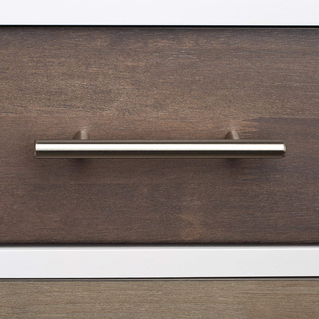 6 inch Solid Stainless Steel Finished Smooth Cabinet Bar Pulls (Case 25) Grey Metal Nickel Finish - Diamond Home USA