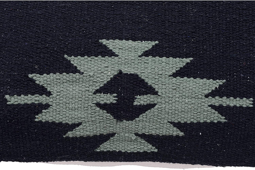 Handmade Cotton 20'' Throw Pillows (Set Two) Black Grey Off White Geometric Bohemian Eclectic Two - Diamond Home USA