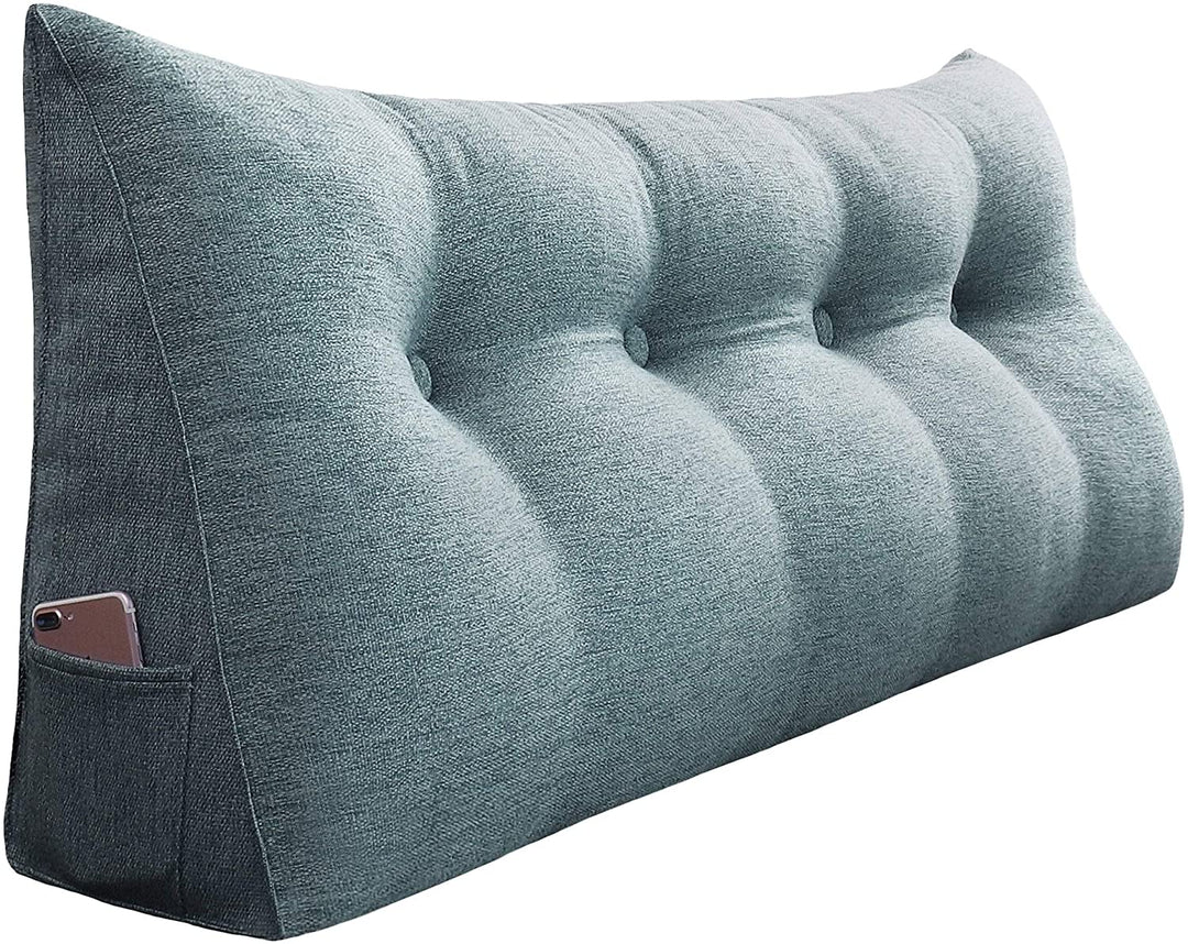 Bed Rest Wedge Bolster Pillow Decorative Gray Back Grey Solid Color Novelty Polyester Single Handmade Removable Cover - Diamond Home USA