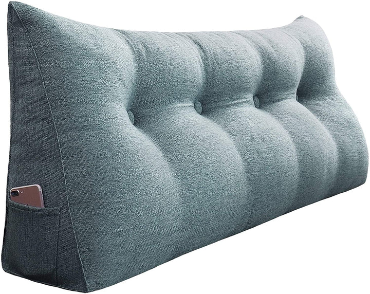 Bed Rest Wedge Bolster Pillow Decorative Gray Back Grey Solid Color Novelty Polyester Single Handmade Removable Cover - Diamond Home USA