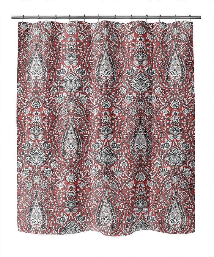 Coral Red Shower Curtain by 71x74 Red Geometric