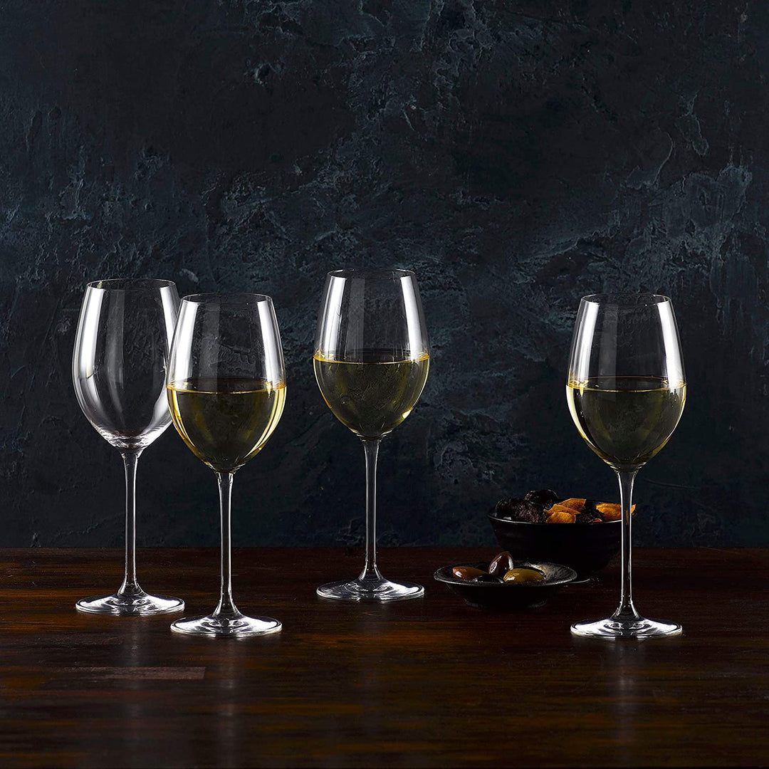White Wine 12 8 Oz Set/4 Clear Crystal - Diamond Home USA