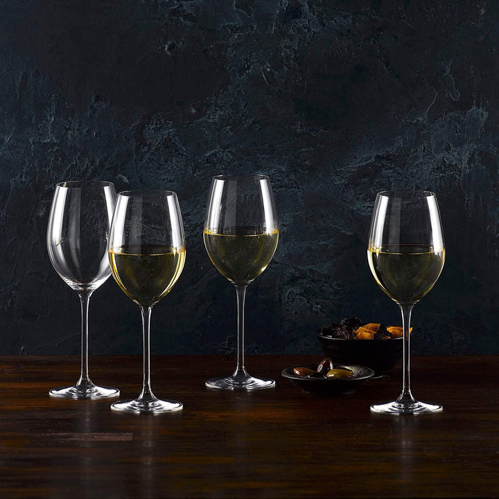 White Wine 12 8 Oz Set/4 Clear Crystal - Diamond Home USA