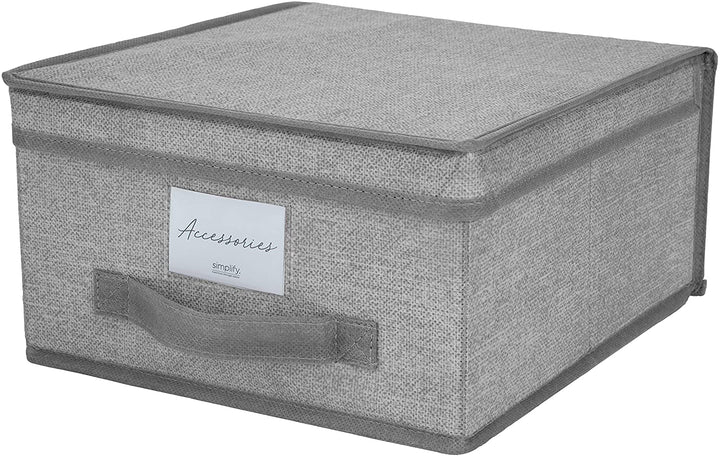 Medium Storage Box Grey 11"x 12"x 6 Fabric