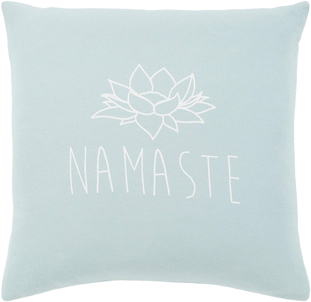 Blessed Blue Namaste Throw Pillow Cover (18" X 18") Quotes
