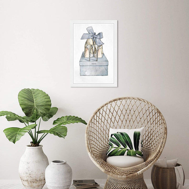 Romantic Pair' Fashion Glam Wall Art Framed Shoes