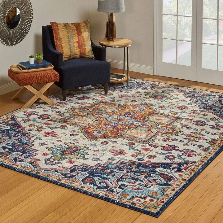 Area Rug (5'3" X 7') Gertmenian 5' 7' Color Oriental Patterned Polypropylene Latex Free