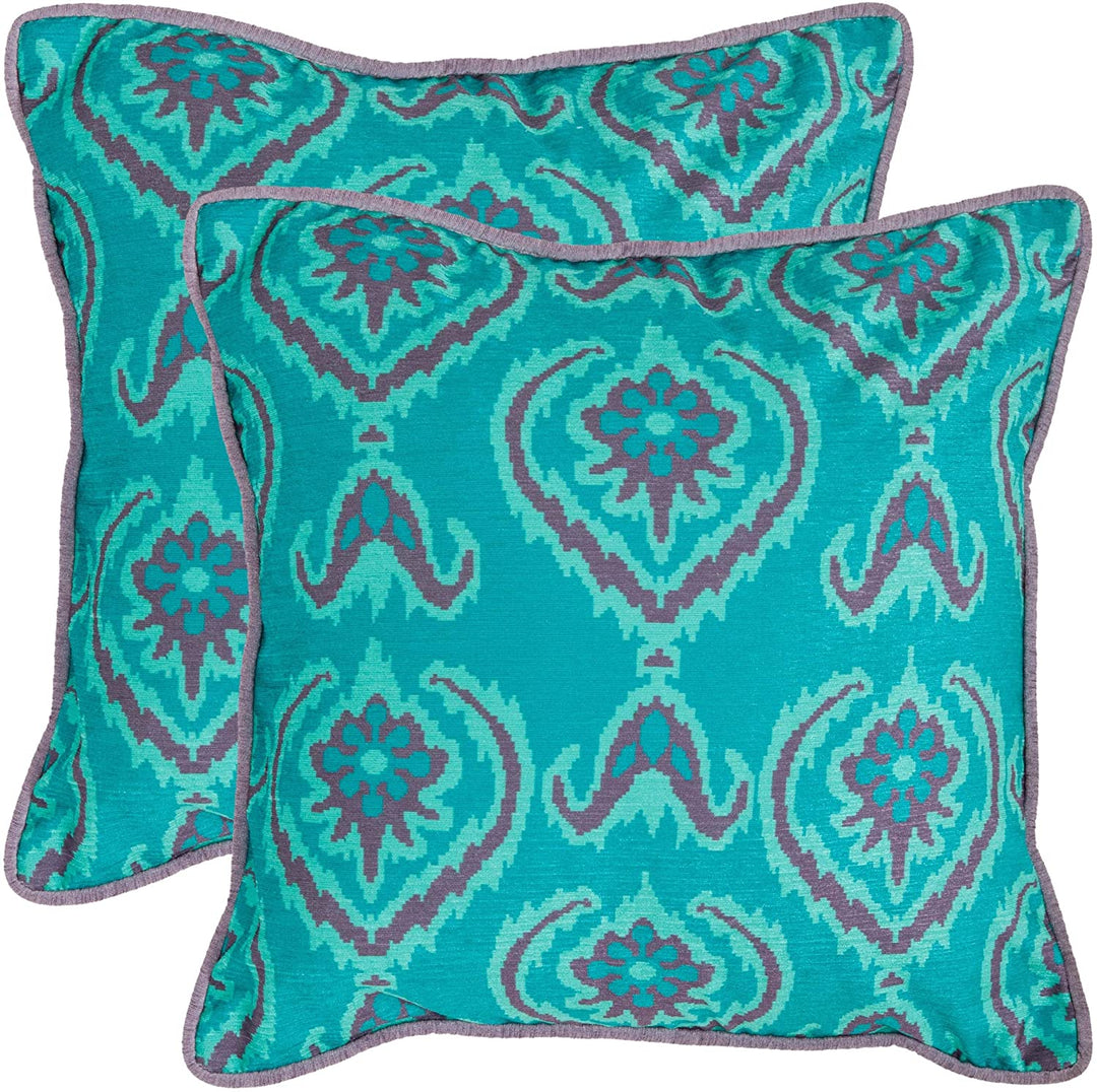 22 inch Aqua Blue Decorative Pillows (Set 2) Floral Modern