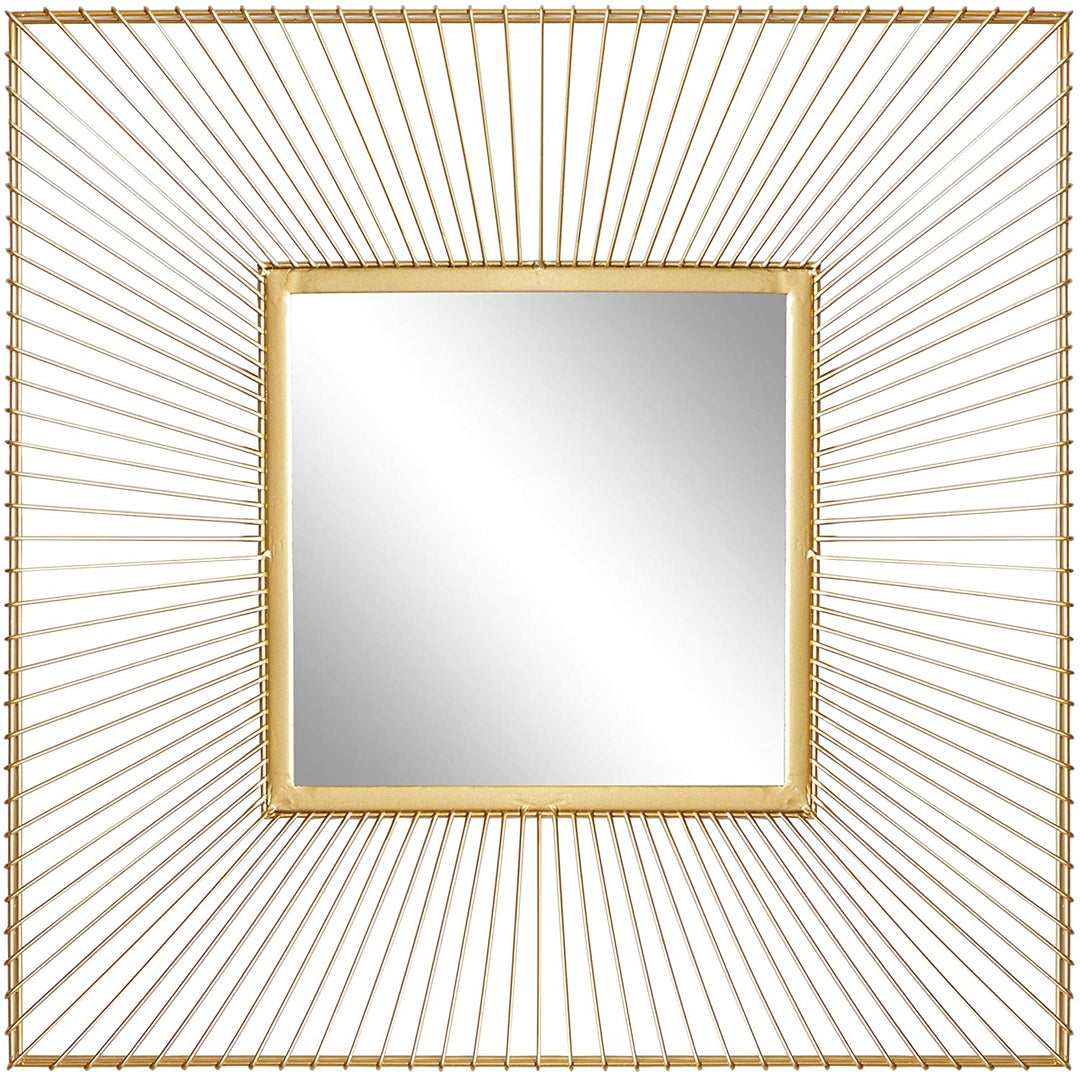Square Gold Metal Dimensional Wall Mirror 26" X 26 X