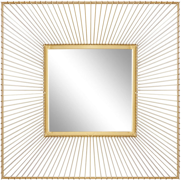 Square Gold Metal Dimensional Wall Mirror 26" X 26 X